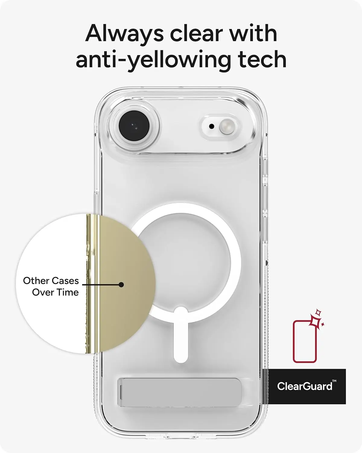ZAGG Crystal Palace Snap Kickstand iPhone Air Hoesje MagSafe Transparant afbeelding 5