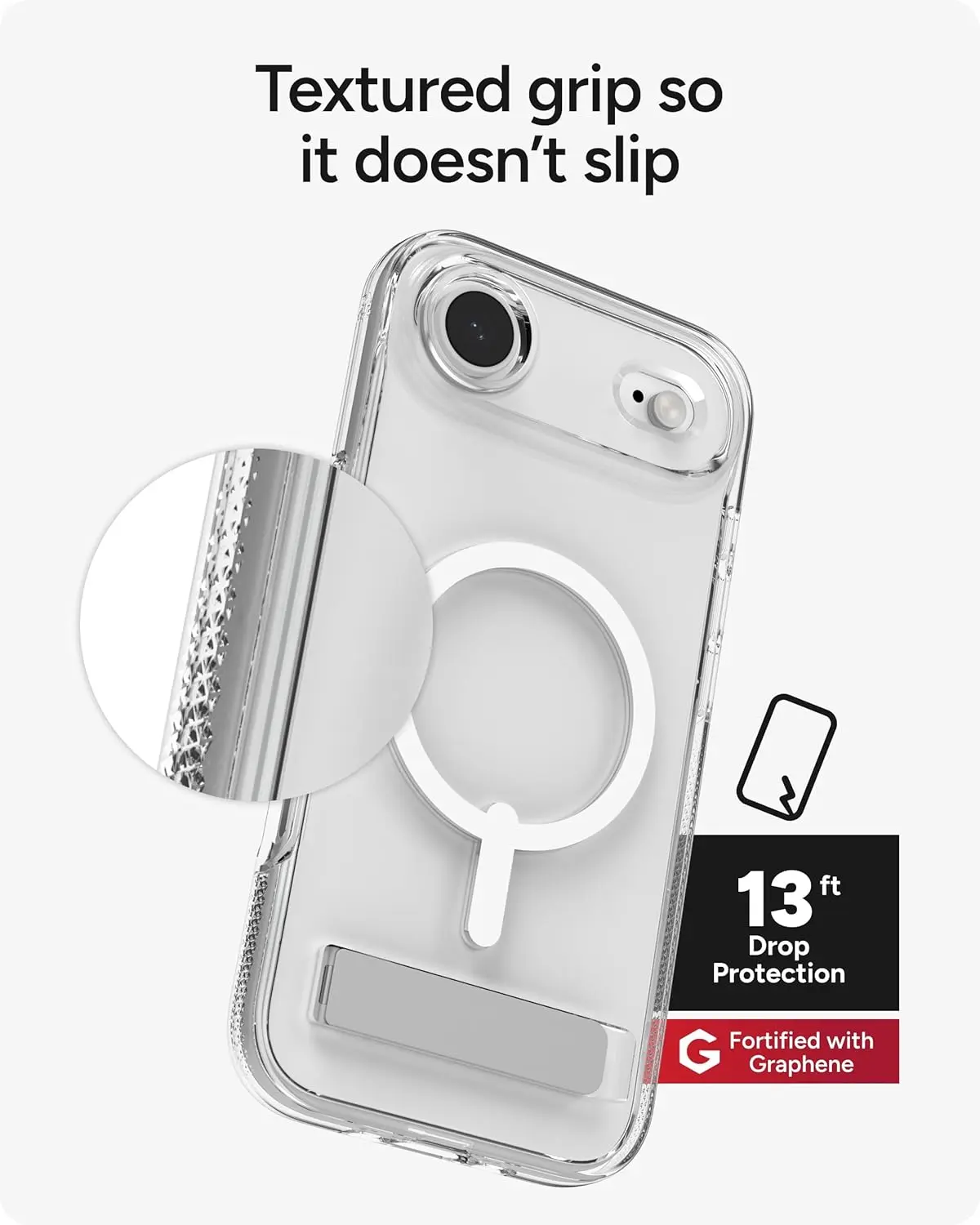 ZAGG Crystal Palace Snap Kickstand iPhone Air Hoesje MagSafe Transparant afbeelding 8