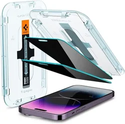 Spigen EZ Fit Glas.tR iPhone 14 Pro Max Privacy Screen Protector 2-Pack afbeelding