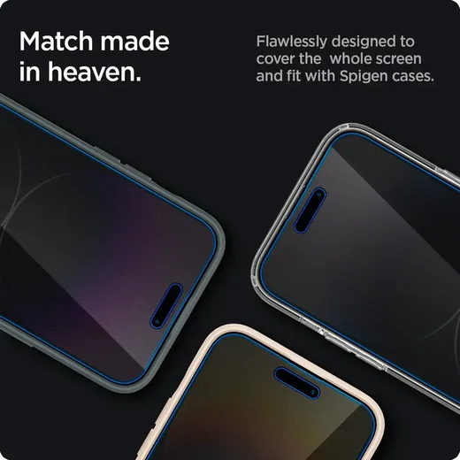 Spigen EZ Fit Glas.tR iPhone 14 Pro Max Privacy Screen Protector 2-Pack afbeelding 6
