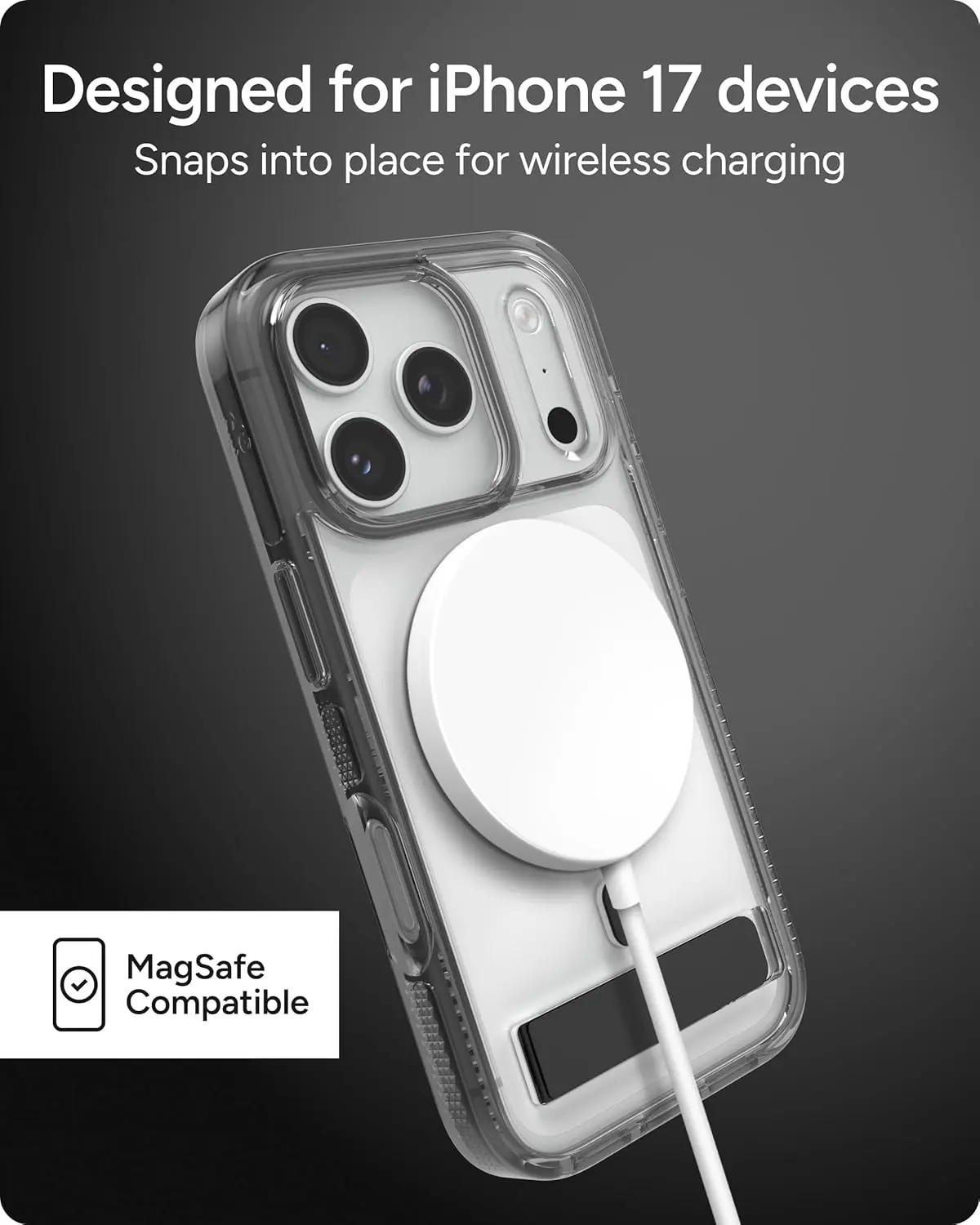 ZAGG Santa Cruz Snap Stand Apple iPhone 17 Pro Hoesje MagSafe Zwart afbeelding 4
