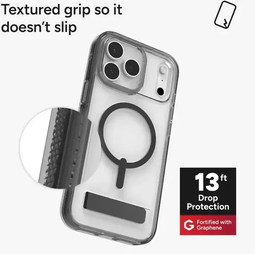 ZAGG Santa Cruz Snap Stand Apple iPhone 17 Pro Max Hoesje MagSafe Zwart afbeelding 6