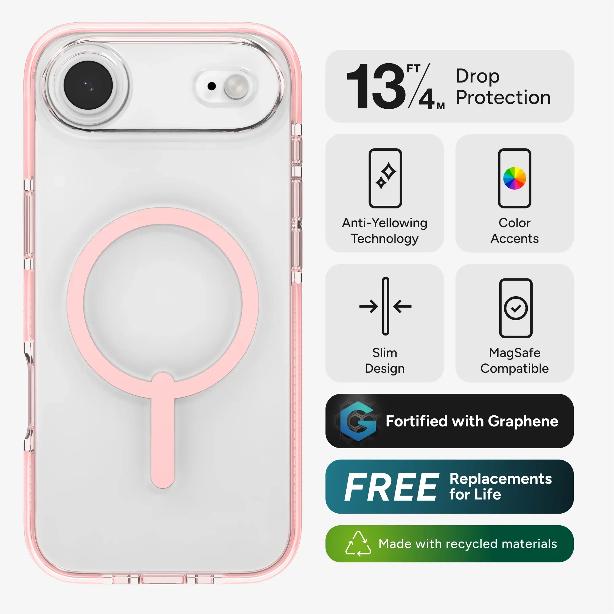 ZAGG Santa Cruz Snap Apple iPhone Air Hoesje MagSafe Back Cover Roze afbeelding 2
