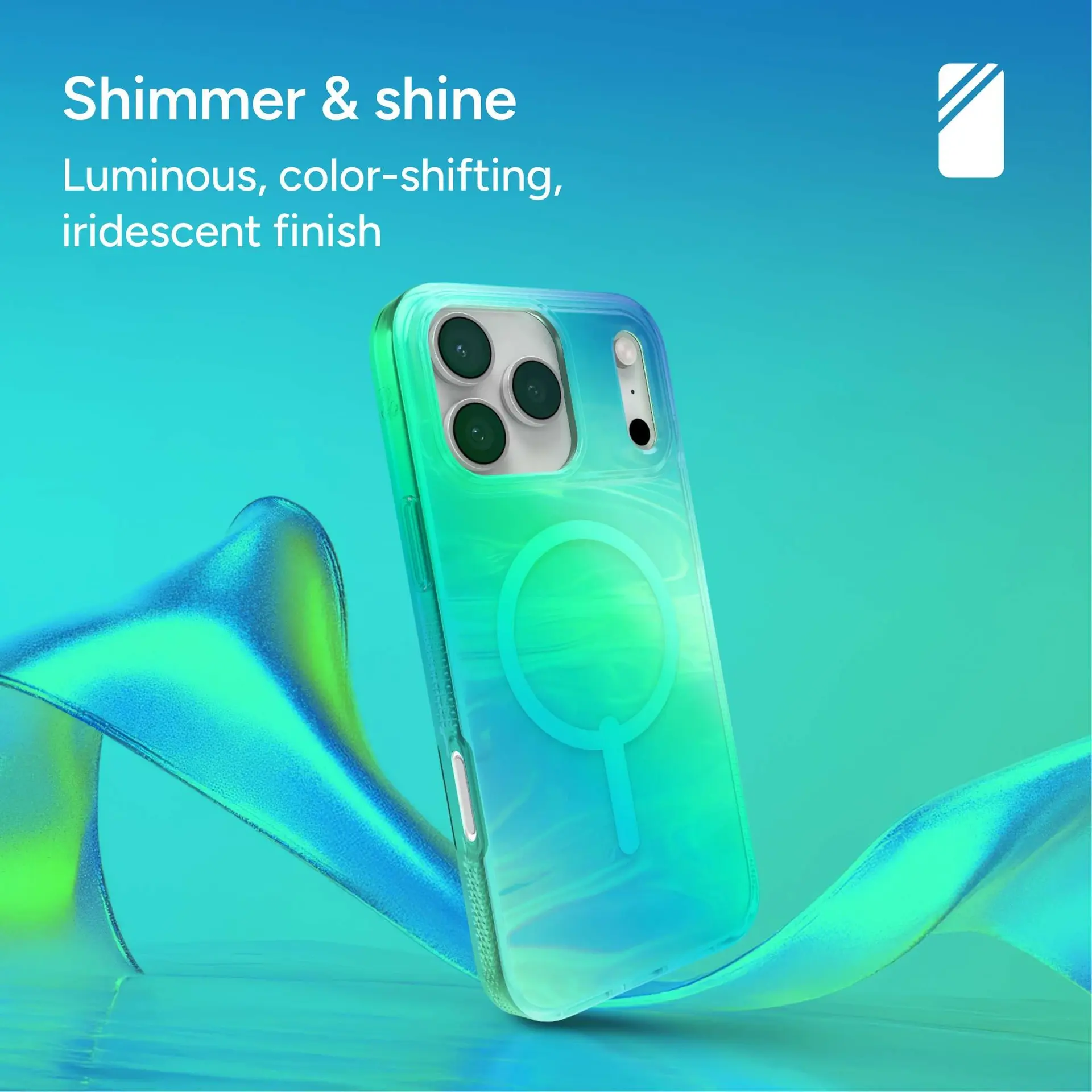 ZAGG Milan Snap Apple iPhone 17 Pro Hoesje MagSafe Back Cover Irid OilSlick afbeelding 3