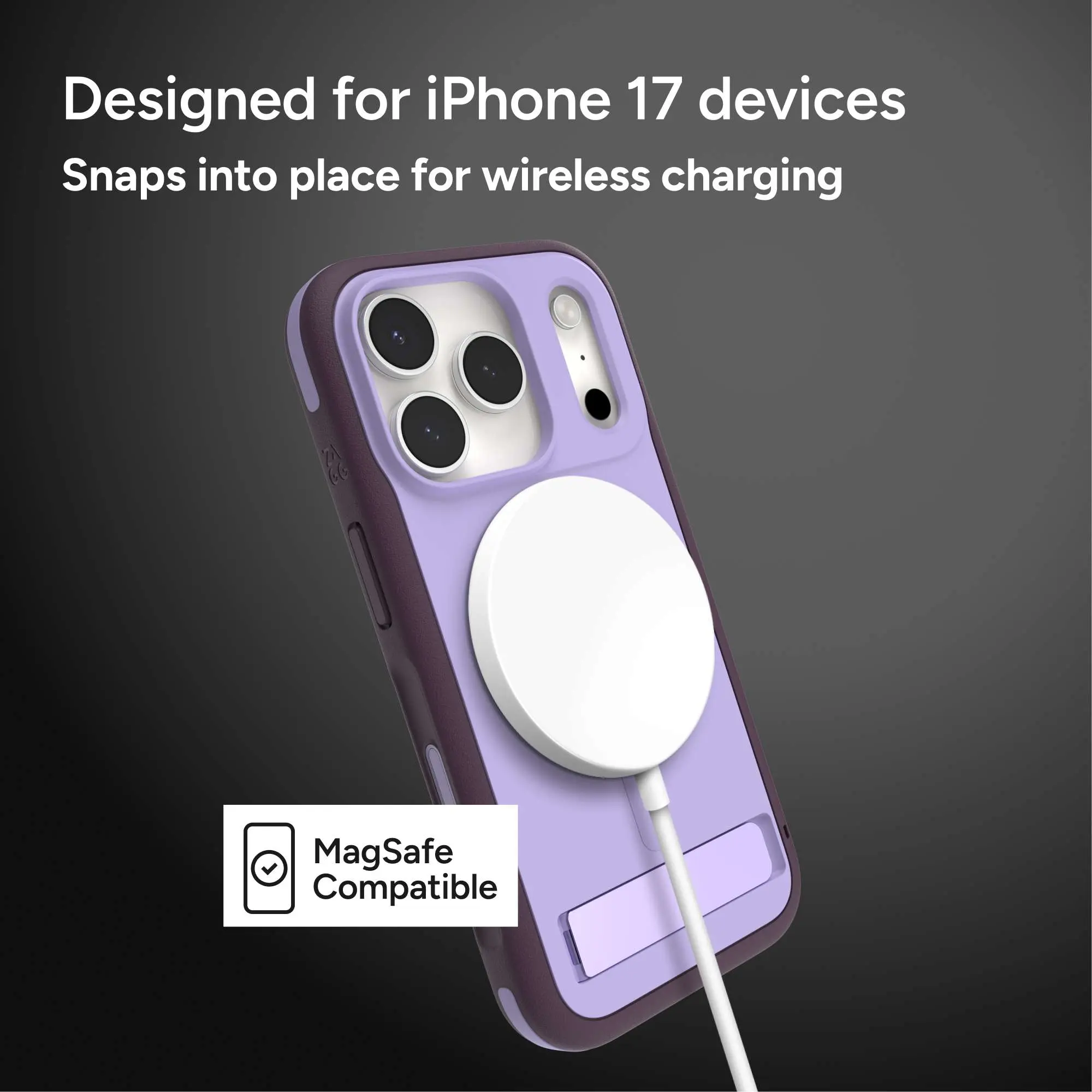 ZAGG Sedona Snap Kickstand Apple iPhone 17 Pro Hoesje MagSafe Back Cover Paars afbeelding 8