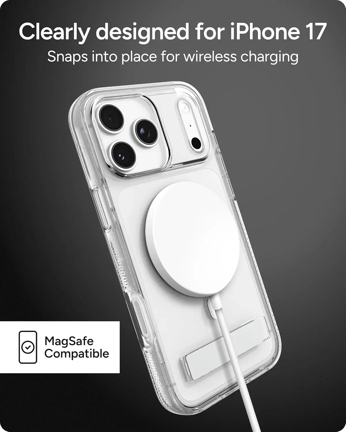 ZAGG Crystal Palace Snap Stand CB iPhone 17 Pro Max Hoesje MagSafe Transparant afbeelding 9