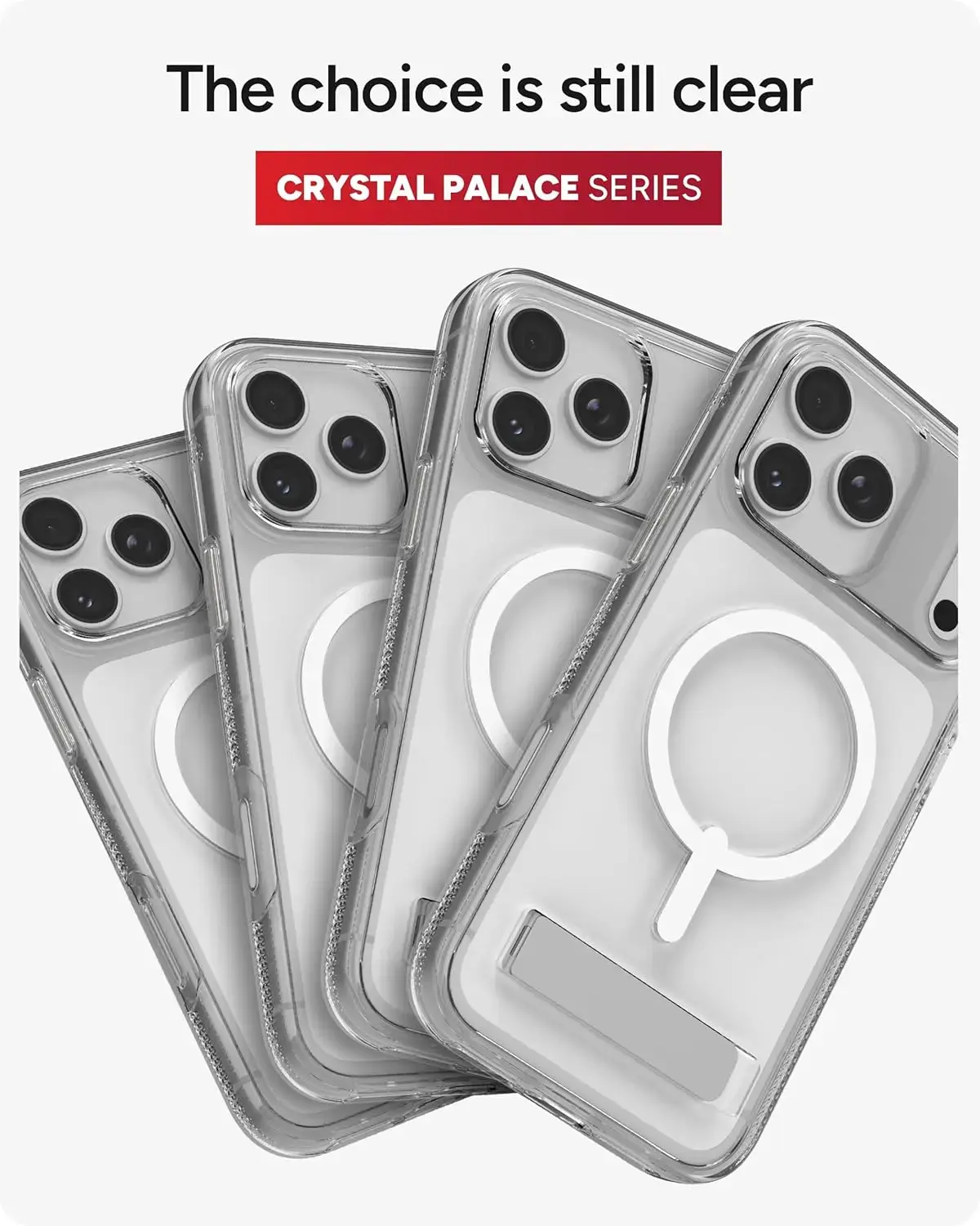 ZAGG Crystal Palace Snap Stand CB iPhone 17 Pro Max Hoesje MagSafe Transparant afbeelding 5