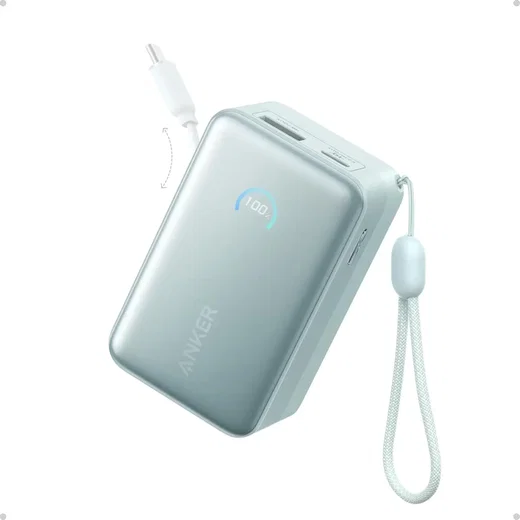 Anker Nano (45W) 10.000 mAh Powerbank Vaste USB-C Kabel Blauw afbeelding 2
