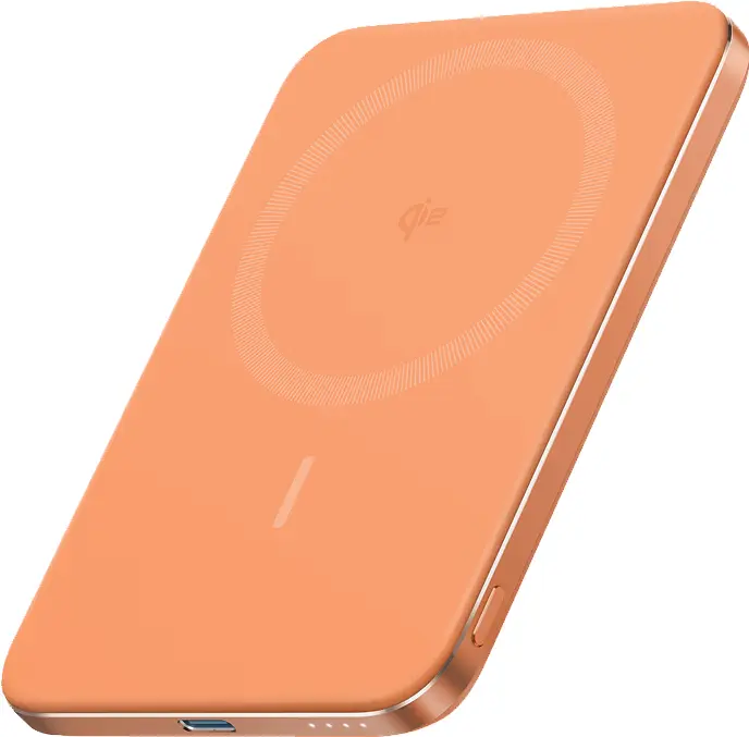Anker Nano 5.000 mAh MagGo Draadloze MagSafe / Qi2 Powerbank Reisformaat Oranje afbeelding 2