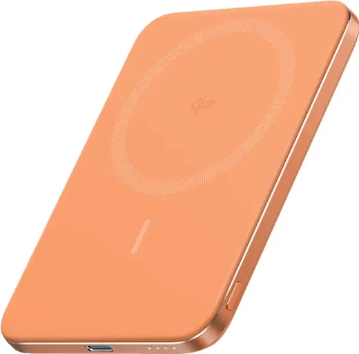 Anker Nano 5.000 mAh MagGo Draadloze MagSafe / Qi2 Powerbank Reisformaat Oranje afbeelding 2