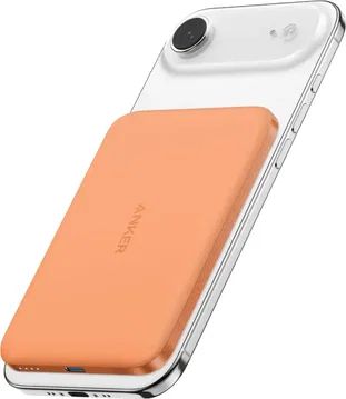 Anker Nano 5.000 mAh MagGo Draadloze MagSafe / Qi2 Powerbank Reisformaat Oranje