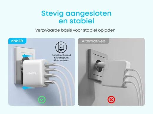 Anker Zolo (50W) 2x USB-A / 2x USB-C GaN Snellader Power Delivery Zwart afbeelding 5