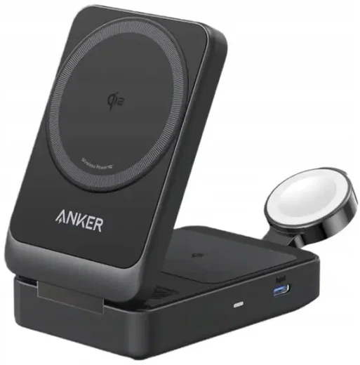 Anker MagGo 15W 3-in-1 Draadloze MagSafe / Qi2 Oplader Smartphone/AirPods/Watch afbeelding 1