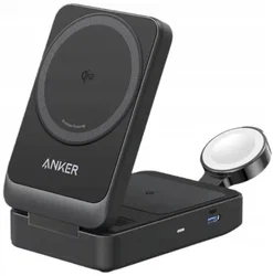 Anker MagGo 15W 3-in-1 Draadloze MagSafe / Qi2 Oplader Smartphone/AirPods/Watch afbeelding
