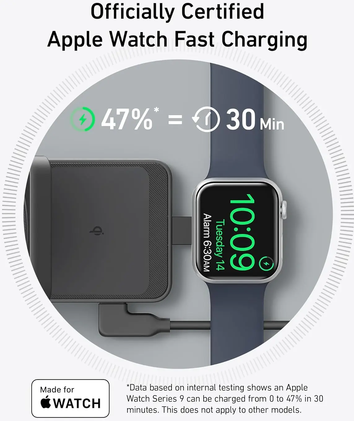 Anker MagGo 15W 3-in-1 Draadloze MagSafe / Qi2 Oplader Smartphone/AirPods/Watch afbeelding 5