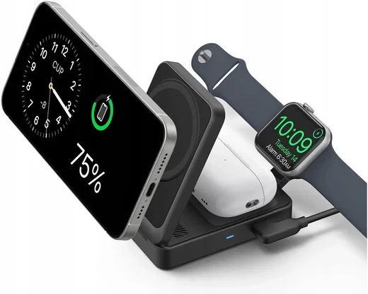 Anker MagGo 15W 3-in-1 Draadloze MagSafe / Qi2 Oplader Smartphone/AirPods/Watch afbeelding 2