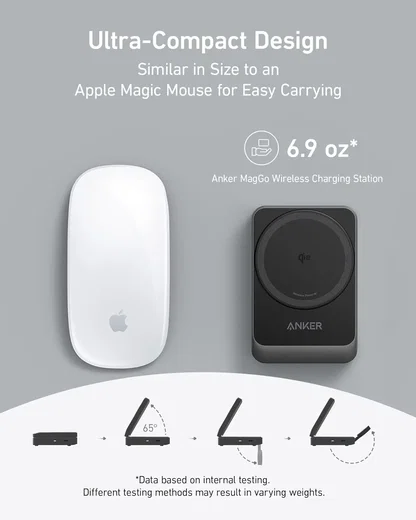 Anker MagGo 15W 3-in-1 Draadloze MagSafe / Qi2 Oplader Smartphone/AirPods/Watch afbeelding 4