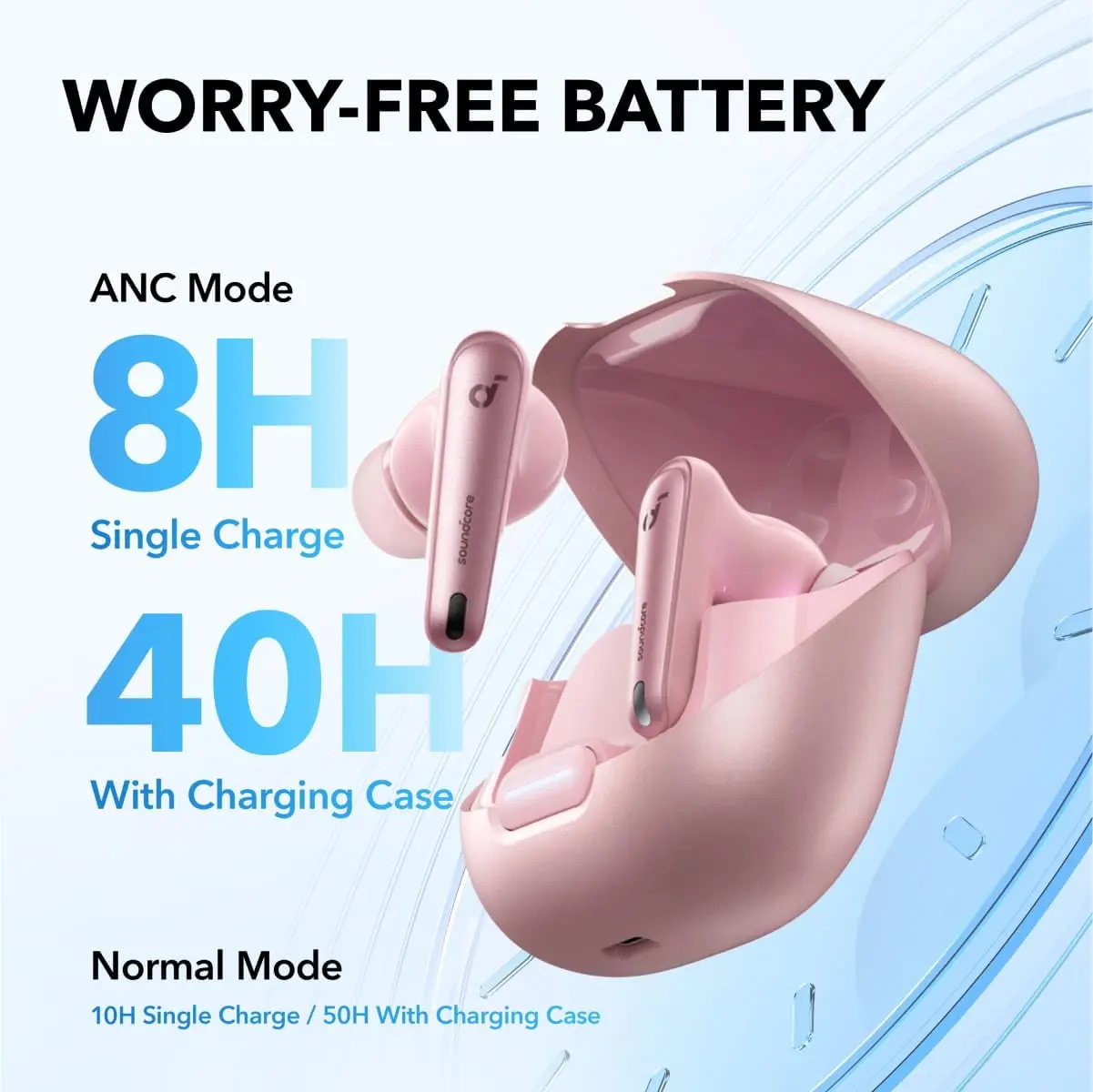 Anker SoundCore Liberty 4 Draadloze Oordopjes Noise Cancelling Roze afbeelding 6