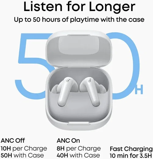 Anker Soundcore R60i Draadloze Bluetooth Oordopjes Noise Cancelling Wit afbeelding 2