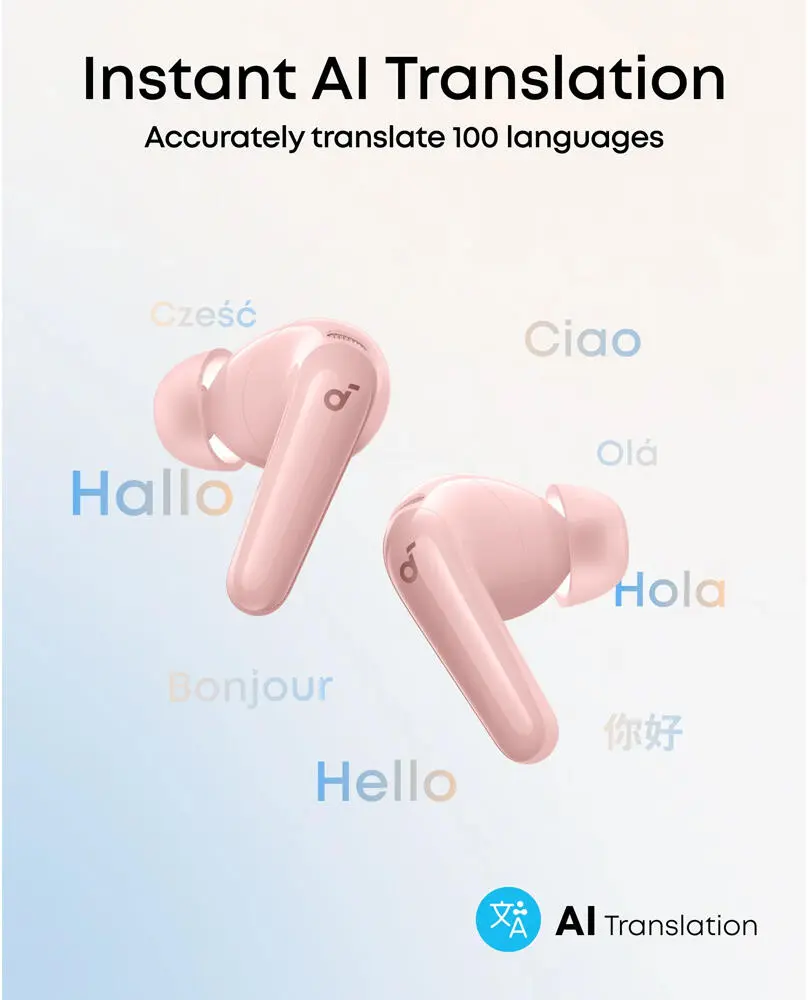 Anker Soundcore R60i Draadloze Bluetooth Oordopjes Noise Cancelling Roze afbeelding 3