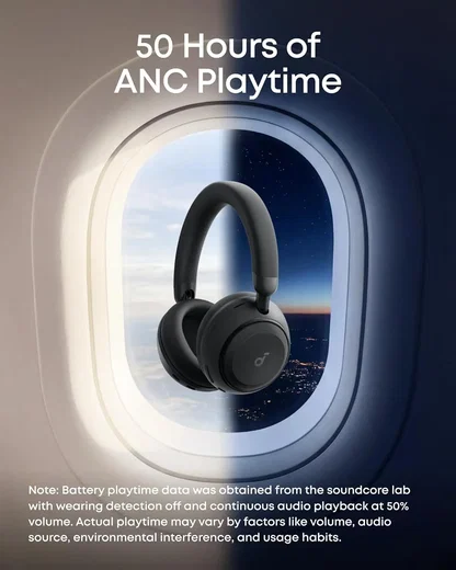 Anker SoundCore Space 2 Draadloze Koptelefoon Noise Cancelling Zwart afbeelding 3