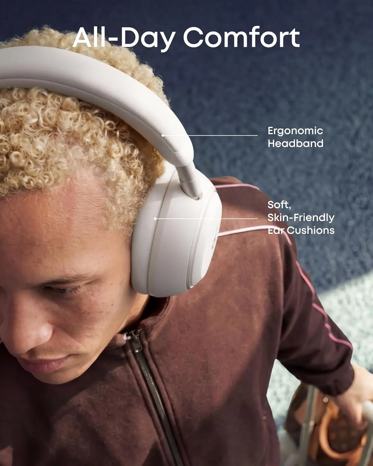 Anker SoundCore Space 2 Draadloze Koptelefoon Noise Cancelling Wit afbeelding 2