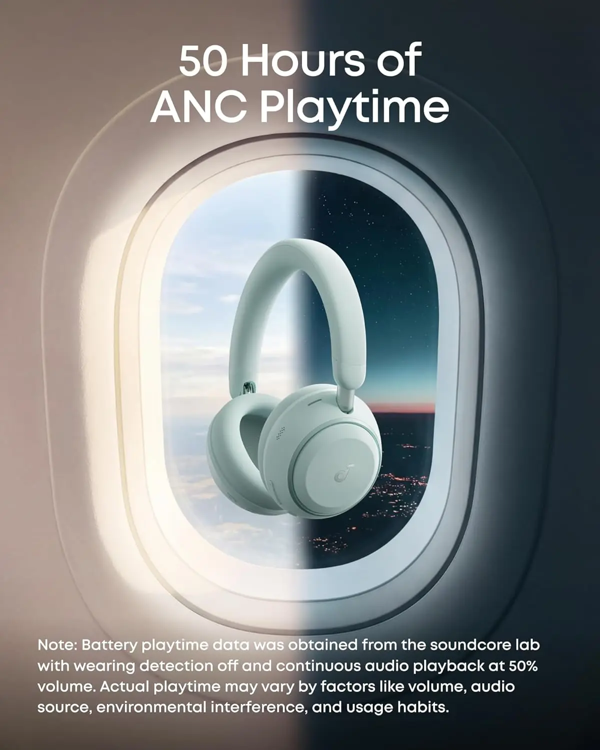 Anker SoundCore Space 2 Draadloze Koptelefoon Noise Cancelling Groen afbeelding 3