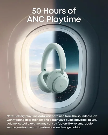 Anker SoundCore Space 2 Draadloze Koptelefoon Noise Cancelling Groen afbeelding 3