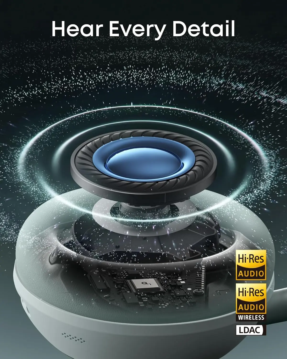 Anker SoundCore Space 2 Draadloze Koptelefoon Noise Cancelling Groen afbeelding 5