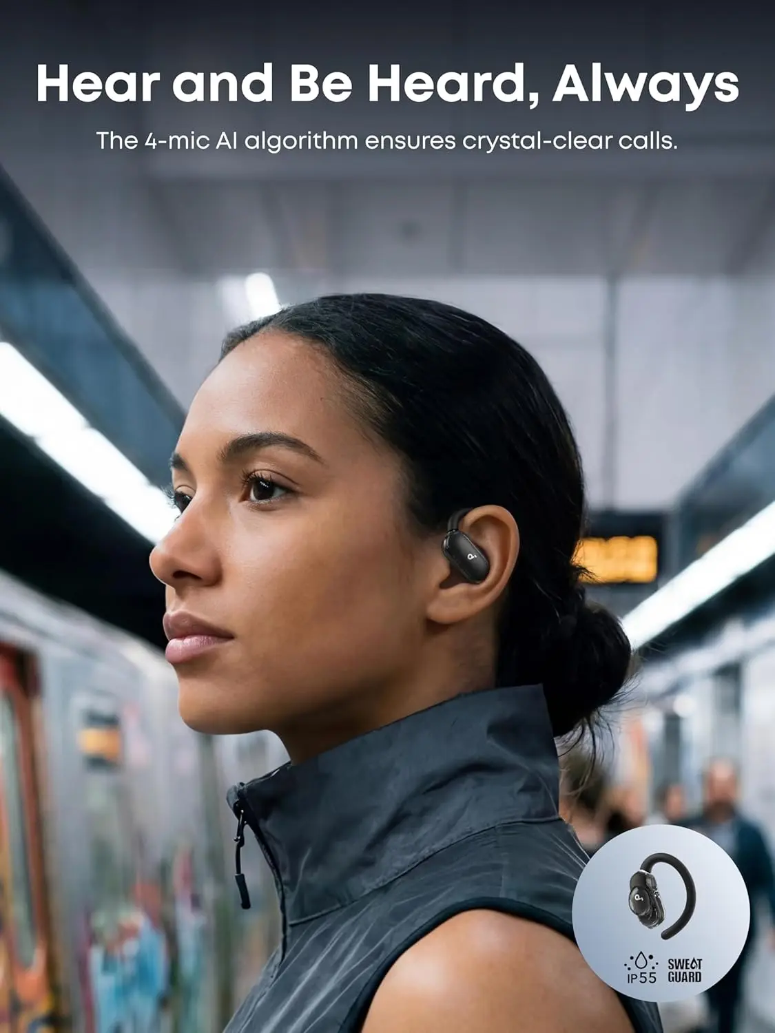 Anker Soundcore V40i Draadloze 5.4 Bluetooth Oordopjes Open-Ear Zwart afbeelding 6