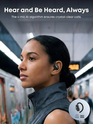 Anker Soundcore V40i Draadloze 5.4 Bluetooth Oordopjes Open-Ear Zwart afbeelding 6