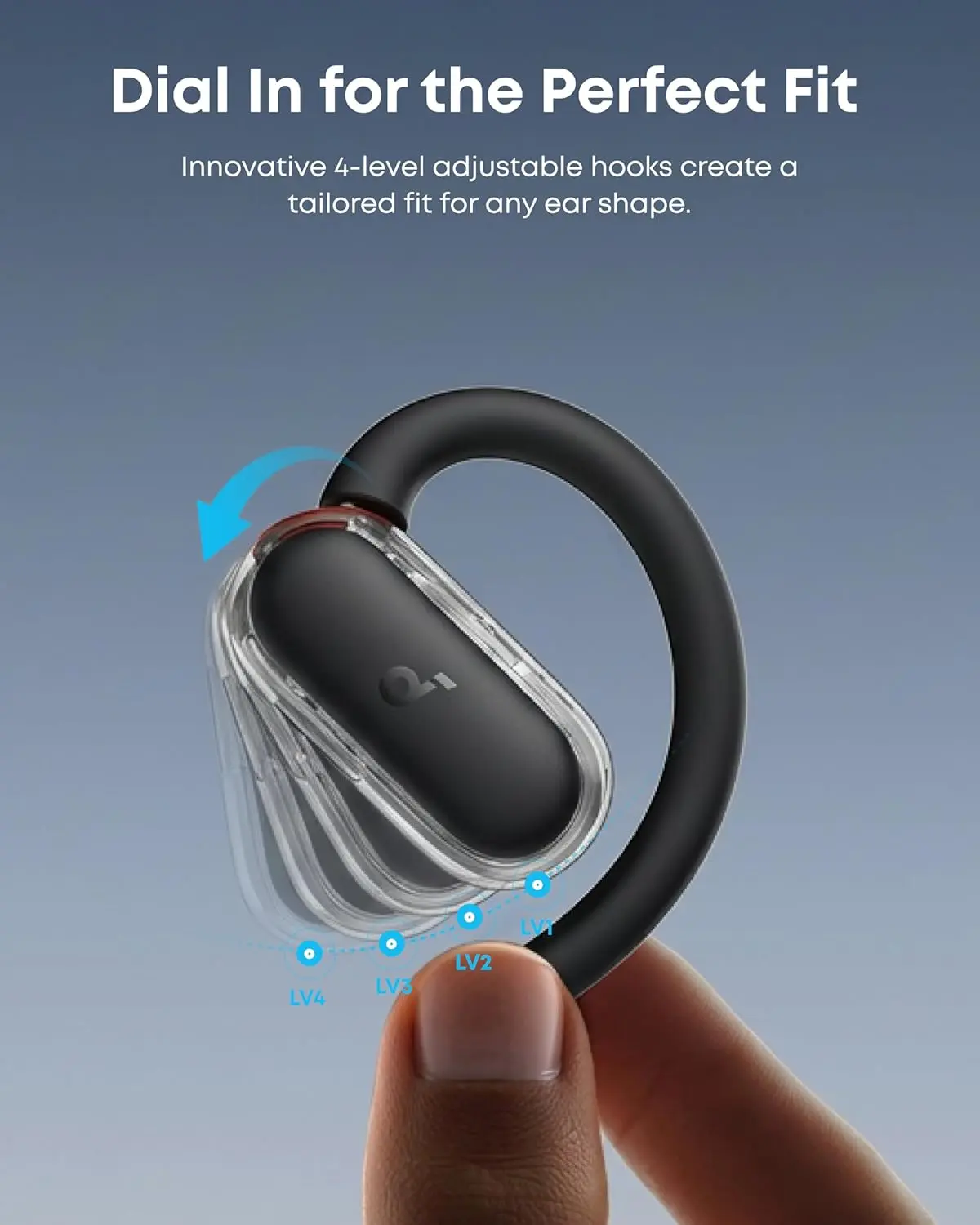 Anker Soundcore V40i Draadloze 5.4 Bluetooth Oordopjes Open-Ear Zwart afbeelding 4