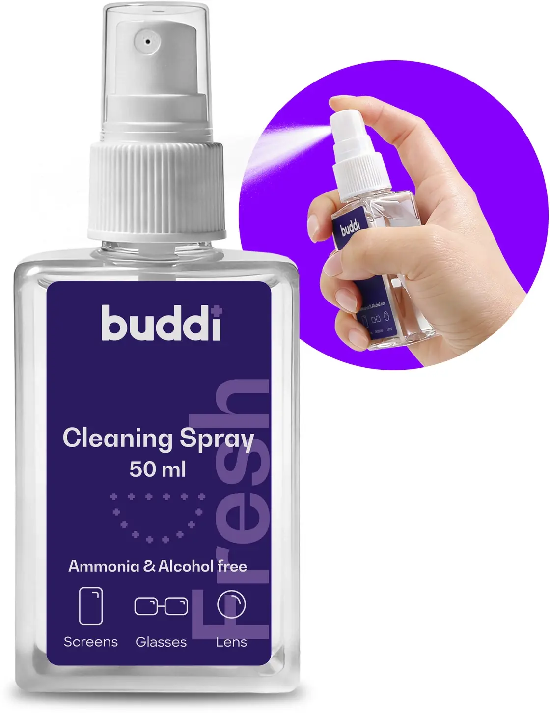 Buddi Fresh Schoonmaak Set Microvezel Doek met Spray 50ml afbeelding 10