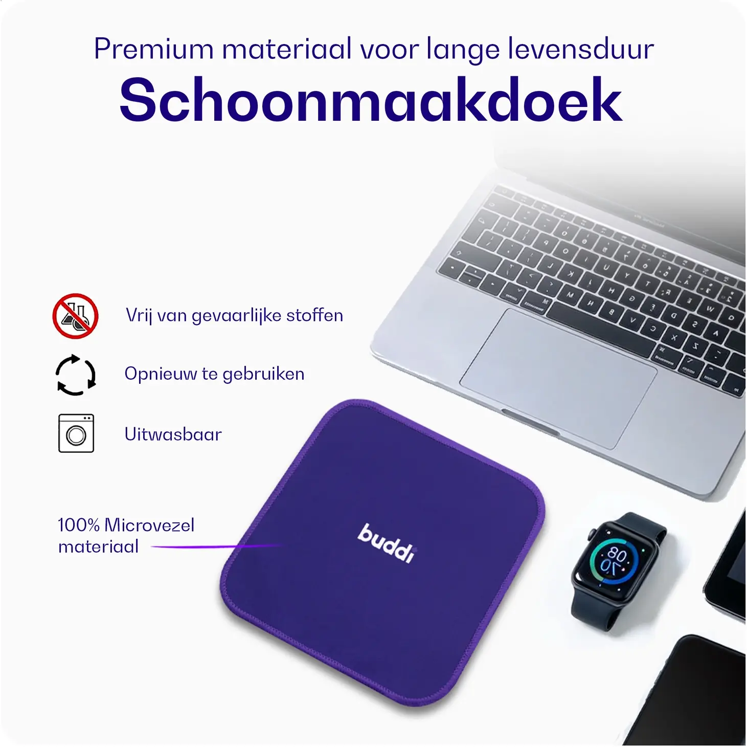 Buddi Fresh Schoonmaak Set Microvezel Doek met Spray 50ml afbeelding 5