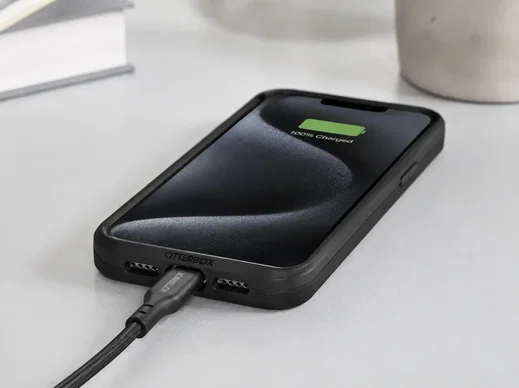 OtterBox USB-C naar USB-C PD Kabel 60W Snelladen 2M Zwart afbeelding 3