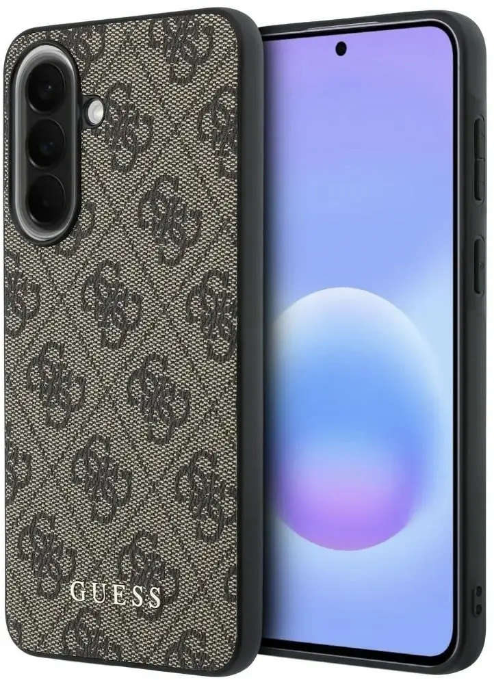Guess Samsung Galaxy A37 Hoesje Hard Case 4G Logo Metal Logo Bruin afbeelding 1