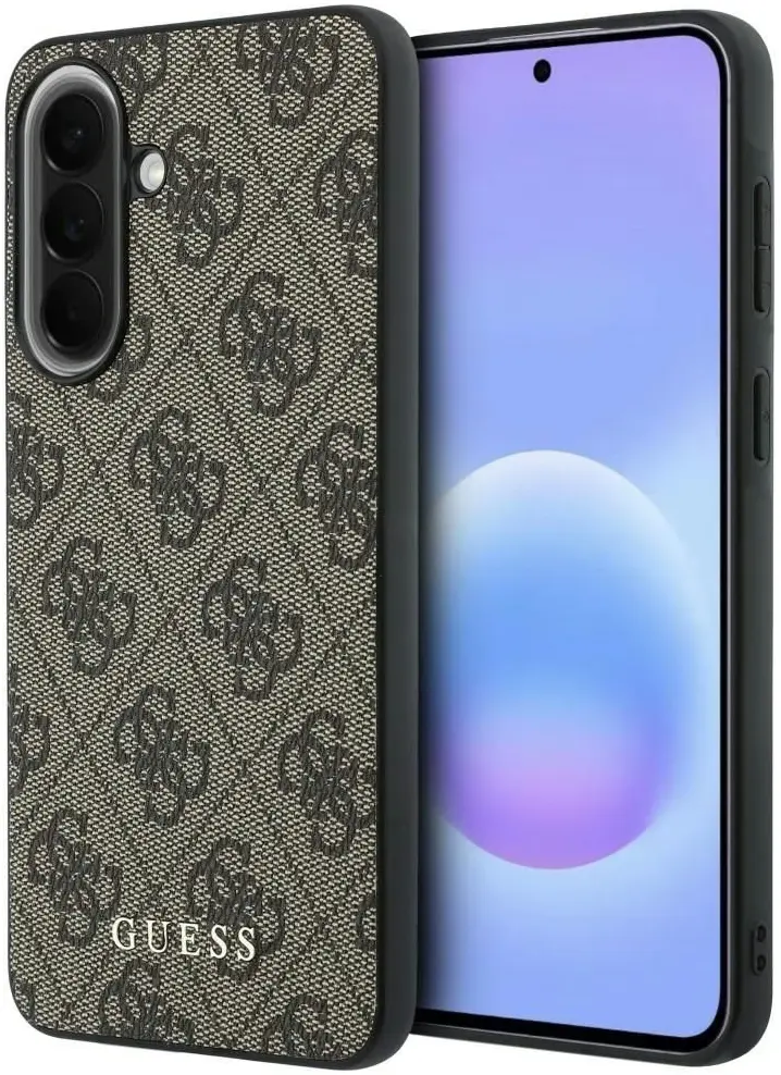 Guess Samsung Galaxy A57 Hoesje Hard Case 4G Logo Metal Logo Bruin afbeelding 1
