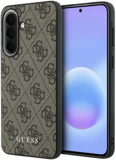 Guess Samsung Galaxy A57 Hoesje Hard Case 4G Logo Metal Logo Bruin afbeelding 1