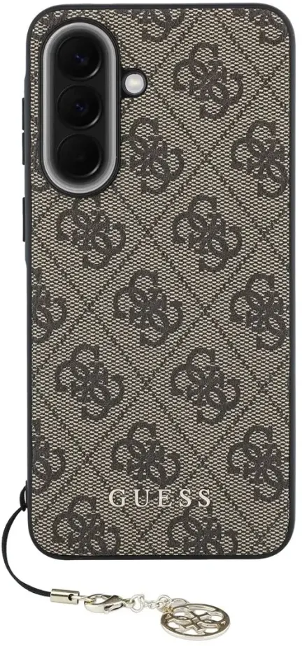 Guess Samsung Galaxy A57 Hoesje Hard Case 4G Logo Metal Logo Charm Bruin afbeelding 3