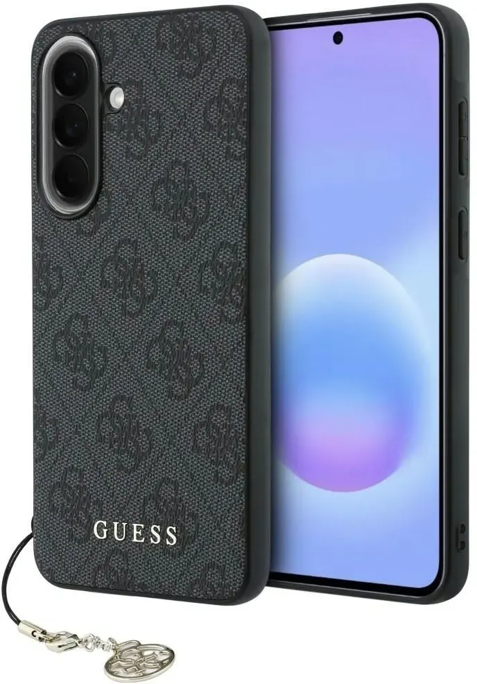 Guess Samsung Galaxy A57 Hoesje Hard Case 4G Logo Metal Logo Charm Zwart afbeelding 1