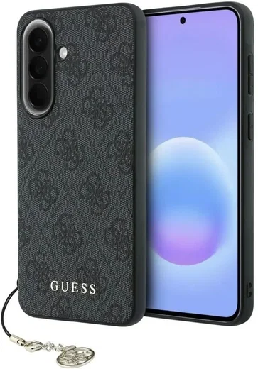 Guess Samsung Galaxy A57 Hoesje Hard Case 4G Logo Metal Logo Charm Zwart afbeelding 1