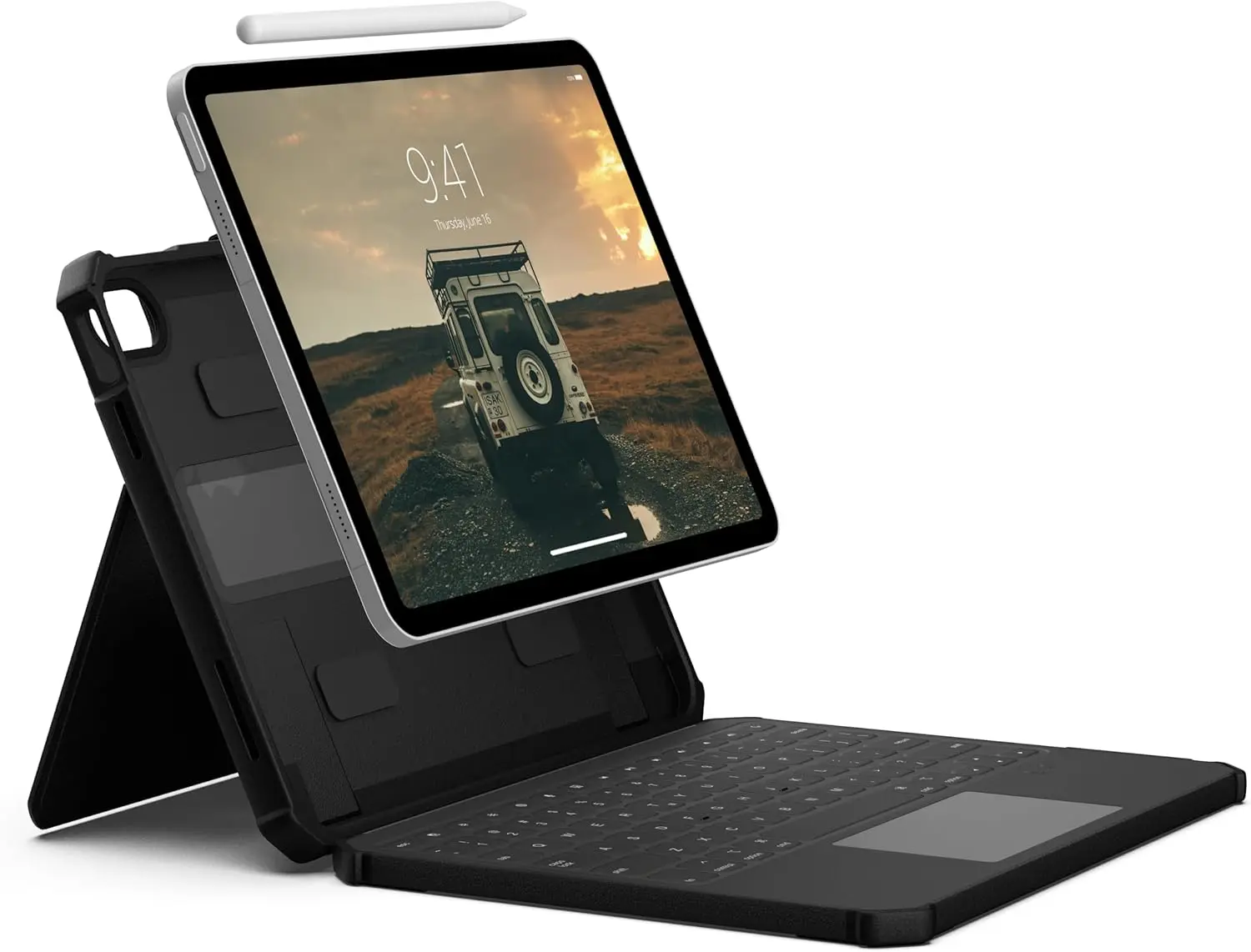 UAG iPad 11 (2025) / 10.9 (2022) Rugged Toetsenbord Hoes met Trackpad Zwart afbeelding 2