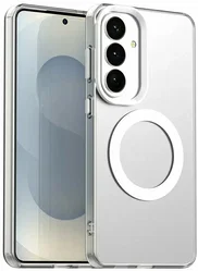 Samsung Galaxy S26 Hoesje MagSafe Backcover Semi-Transparant & Wit afbeelding