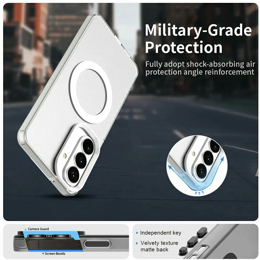 Samsung Galaxy S26 Hoesje MagSafe Backcover Semi-Transparant & Wit afbeelding 9