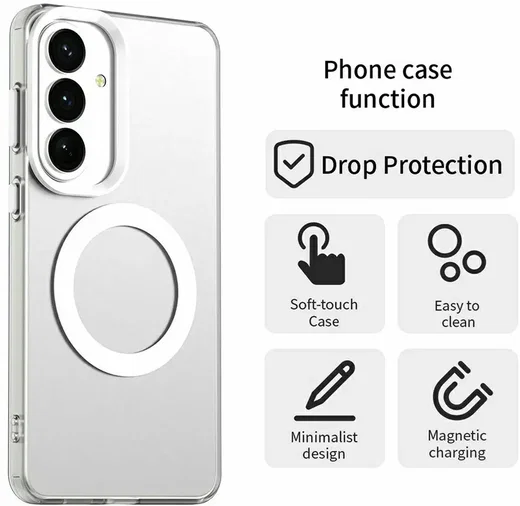 Samsung Galaxy S26 Hoesje MagSafe Backcover Semi-Transparant & Wit afbeelding 7