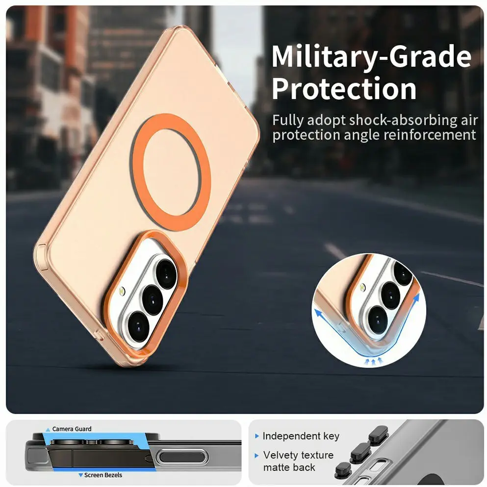 Samsung Galaxy S26 Hoesje MagSafe Backcover Semi-Transparant & Oranje afbeelding 9