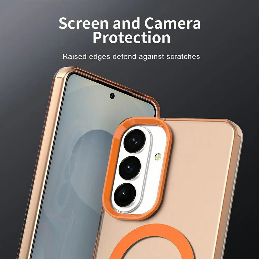 Samsung Galaxy S26 Hoesje MagSafe Backcover Semi-Transparant & Oranje afbeelding 8