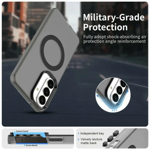 Samsung Galaxy S26 Hoesje MagSafe Backcover Semi-Transparant & Zwart afbeelding 9