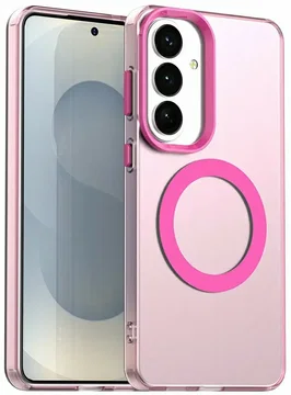 Samsung Galaxy S26 Hoesje MagSafe Backcover Semi-Transparant & Roze