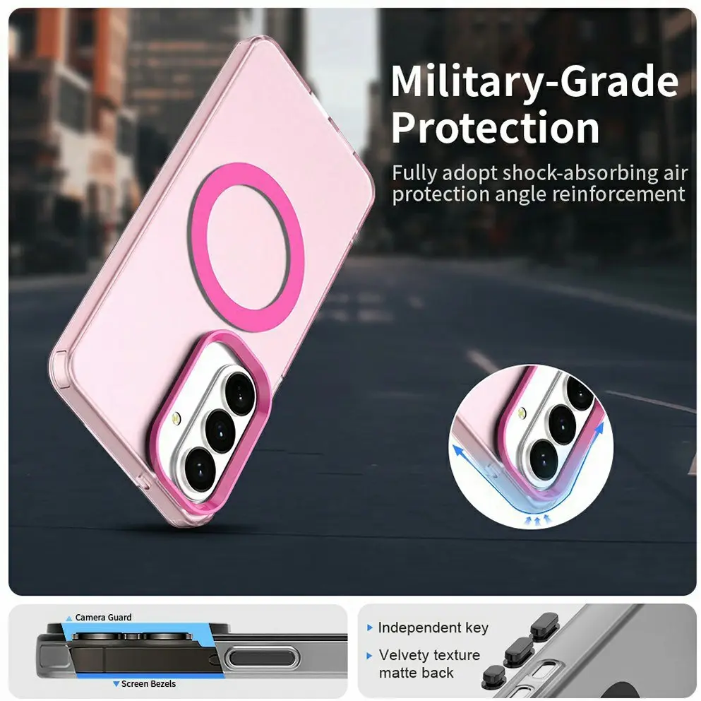 Samsung Galaxy S26 Hoesje MagSafe Backcover Semi-Transparant & Roze afbeelding 9